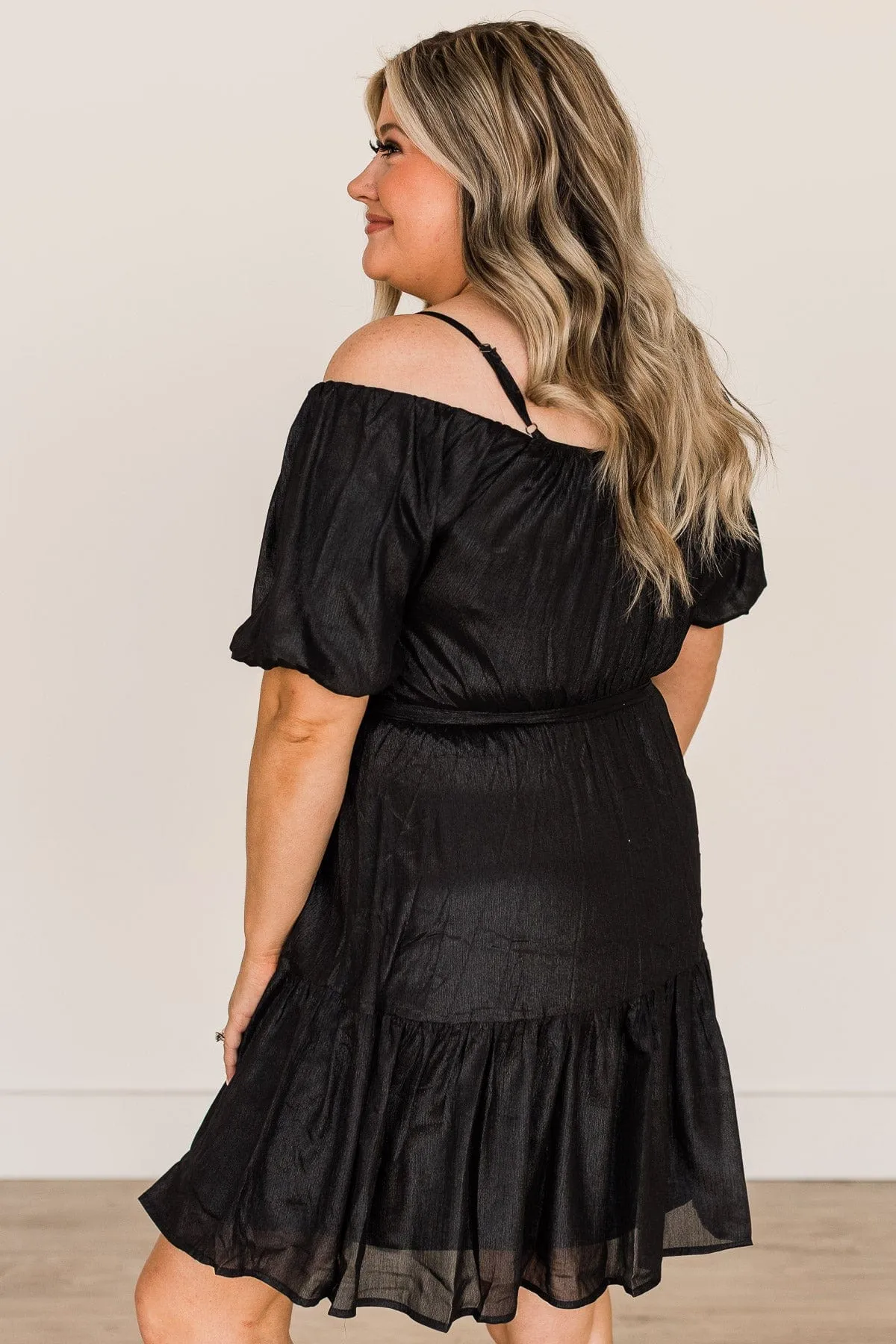 Expecting Miracles Puff Sleeve Dress- Black
