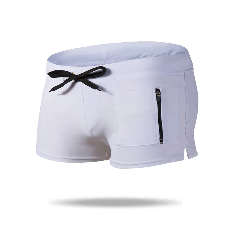 Fashion Quick Dry Men's Swim Trunks  with Zipper Pockets