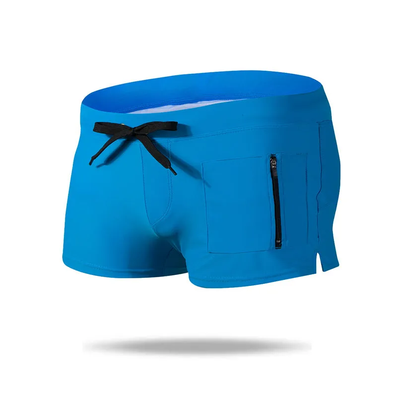 Fashion Quick Dry Men's Swim Trunks  with Zipper Pockets