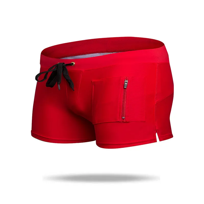 Fashion Quick Dry Men's Swim Trunks  with Zipper Pockets