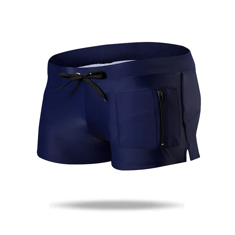 Fashion Quick Dry Men's Swim Trunks  with Zipper Pockets