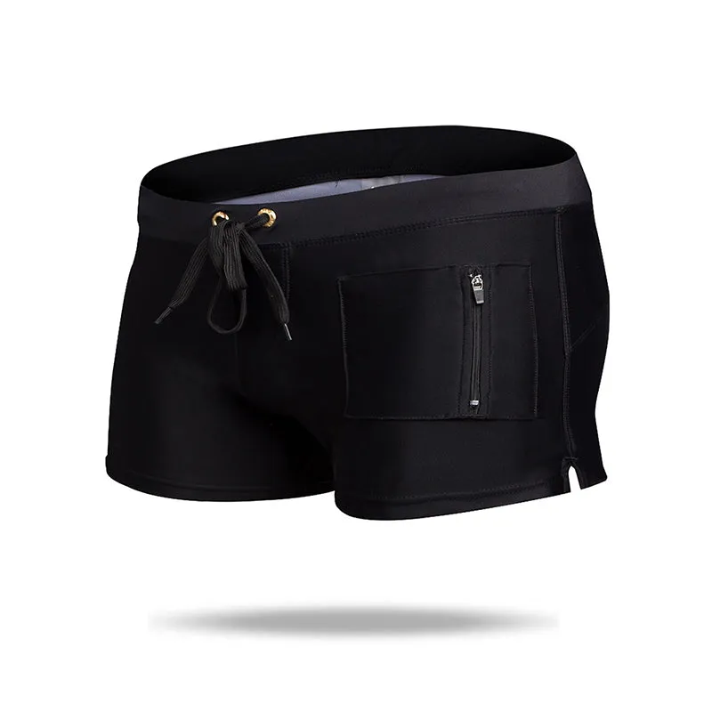Fashion Quick Dry Men's Swim Trunks  with Zipper Pockets