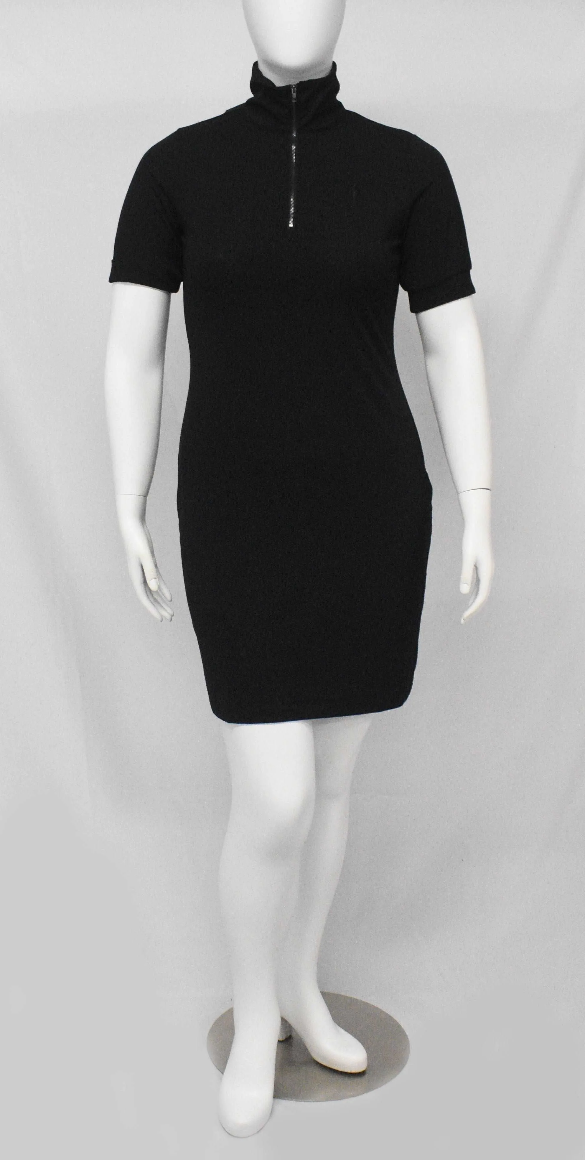 Fat Melting Sporting Gown Collar Shaper Dress- Black