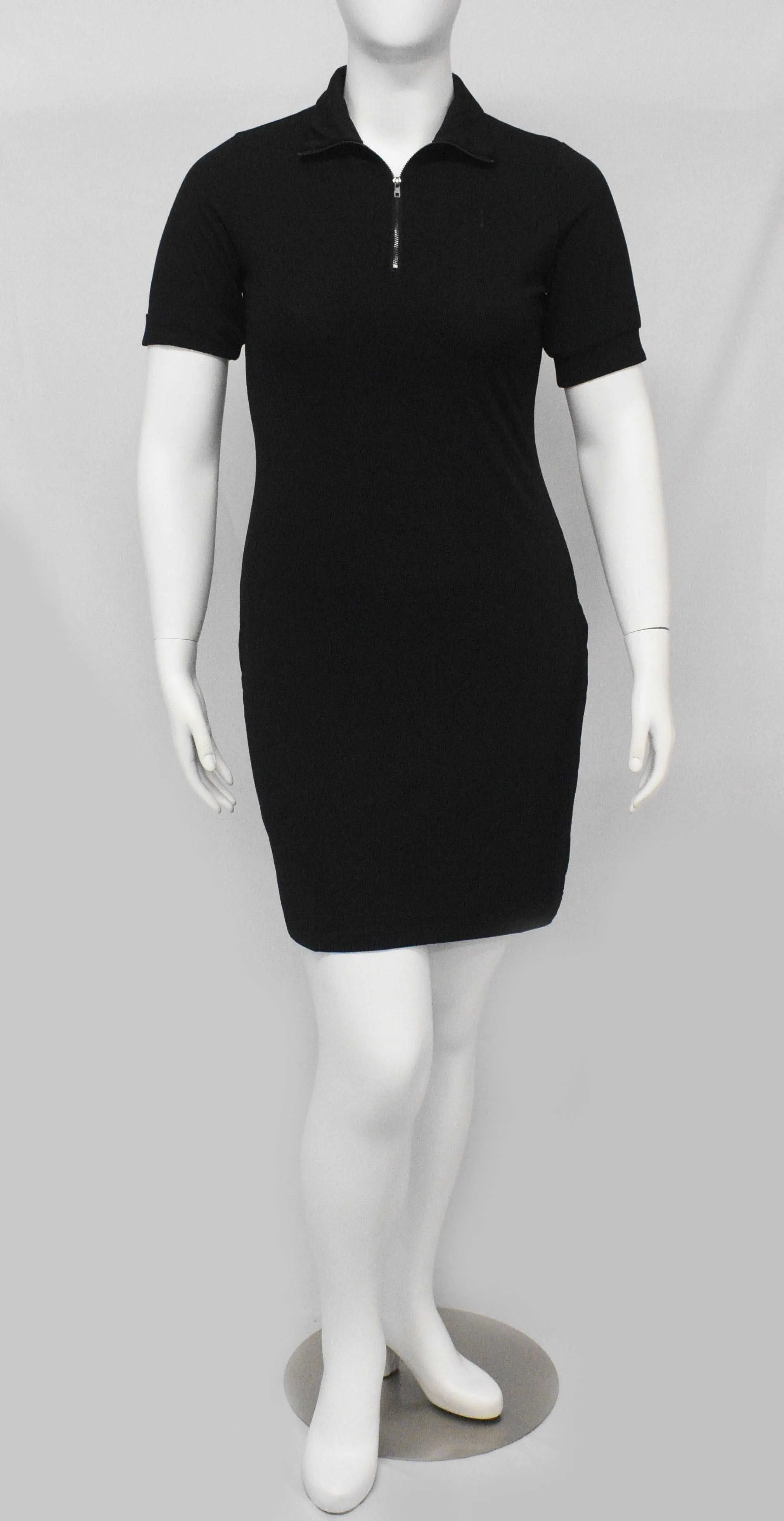 Fat Melting Sporting Gown Collar Shaper Dress- Black