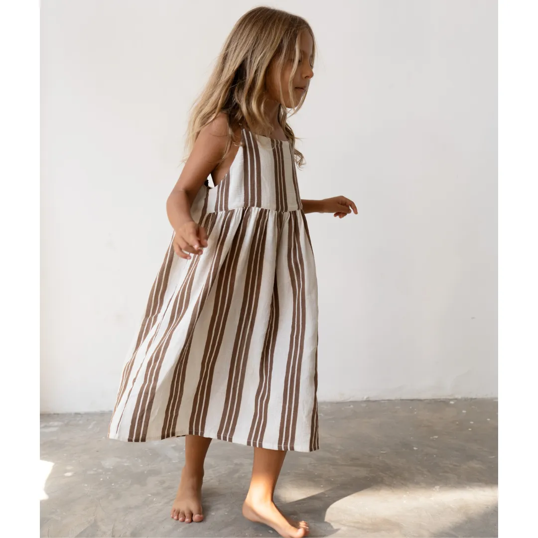 Field Dress - Cocoa Stripe