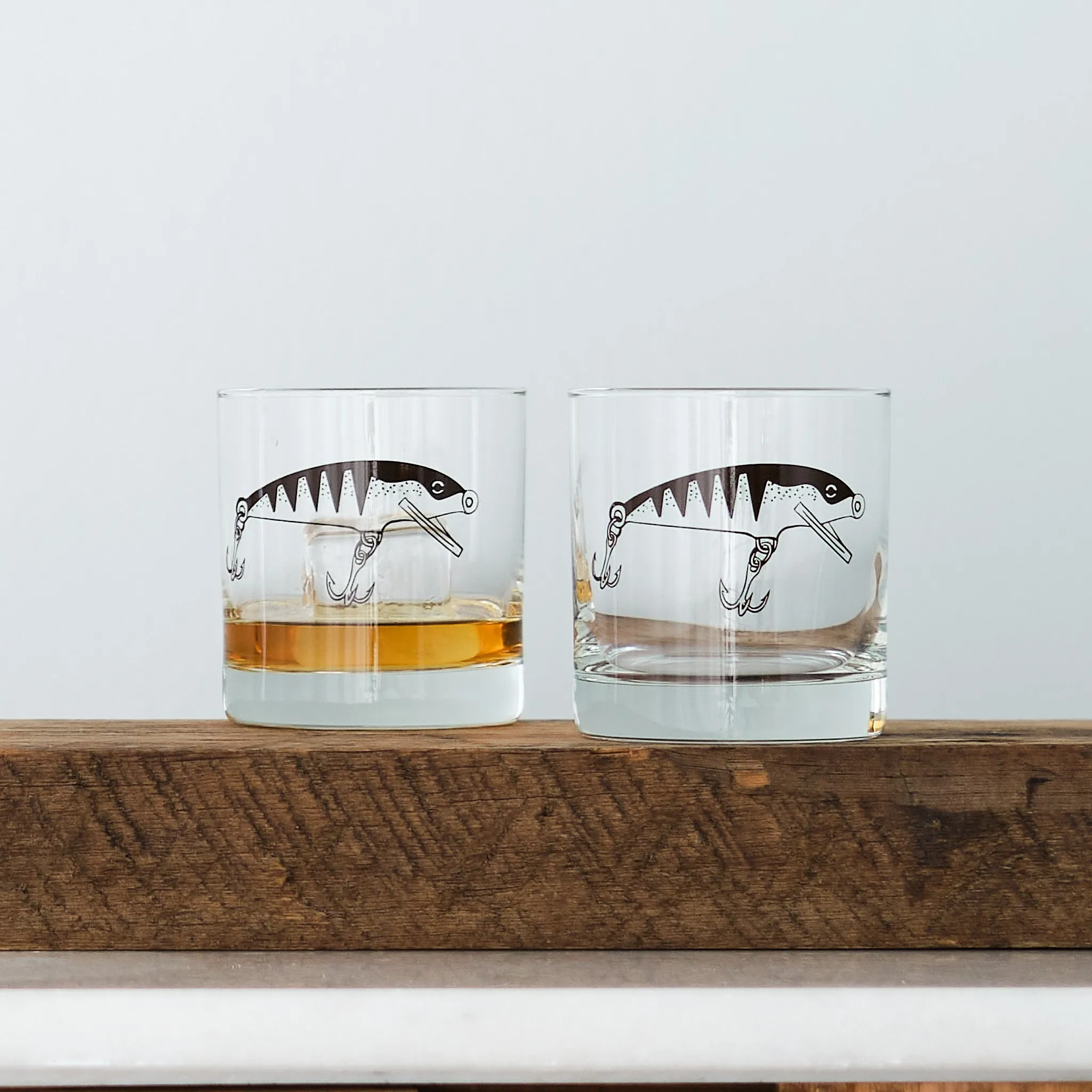 Fishing Lures Rocks Glassware