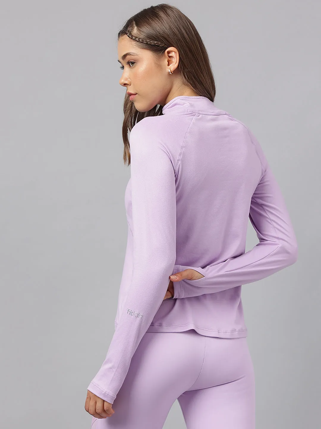 Fitkin women front zipper longsleeves t-shirt