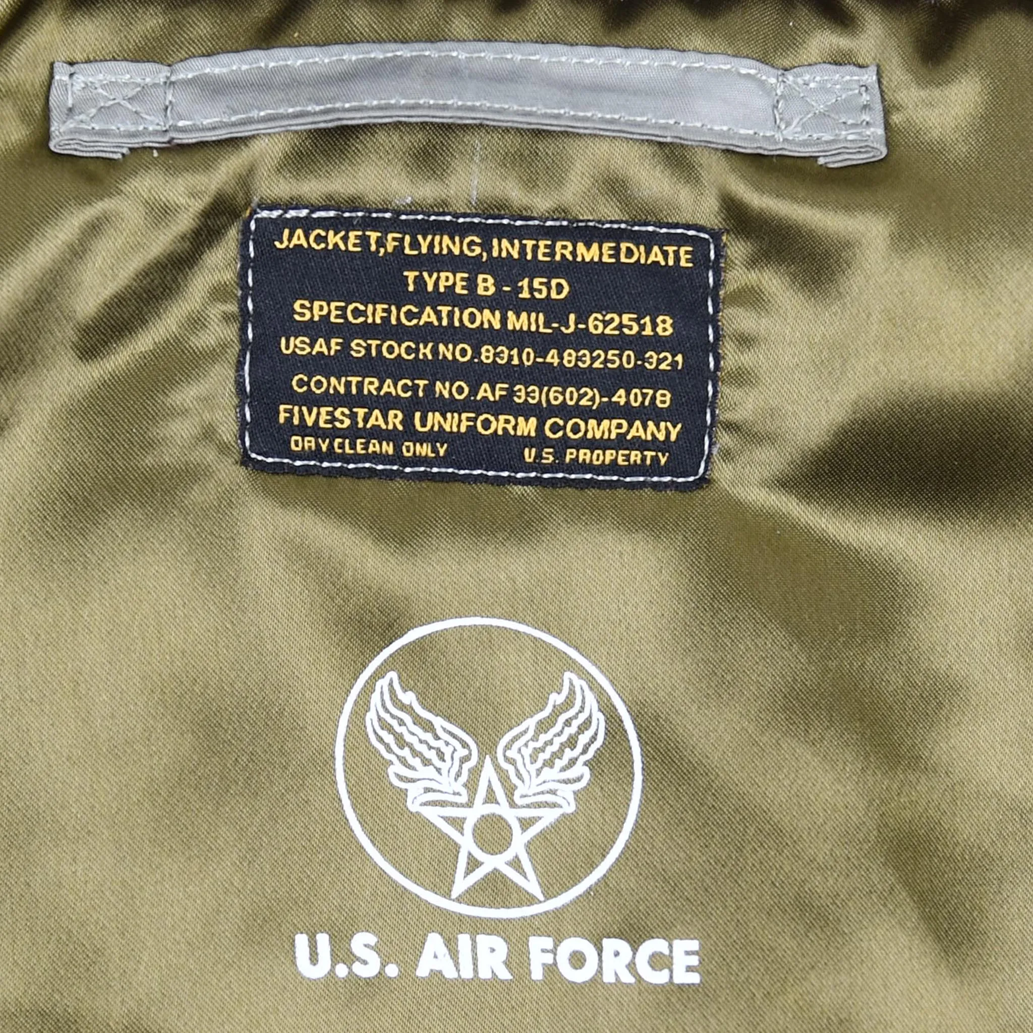 FiveStar Leather USAF B-15D Flying Jacket Sage Green