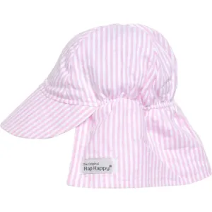 Flap Happy UPF 50  Original Flap Hat Pink Stripe Seersucker
