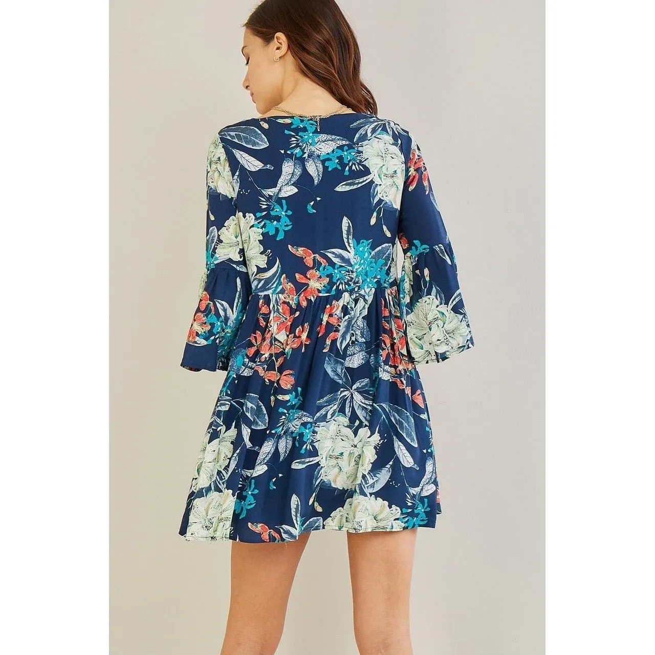 Floral Print Dress Navy