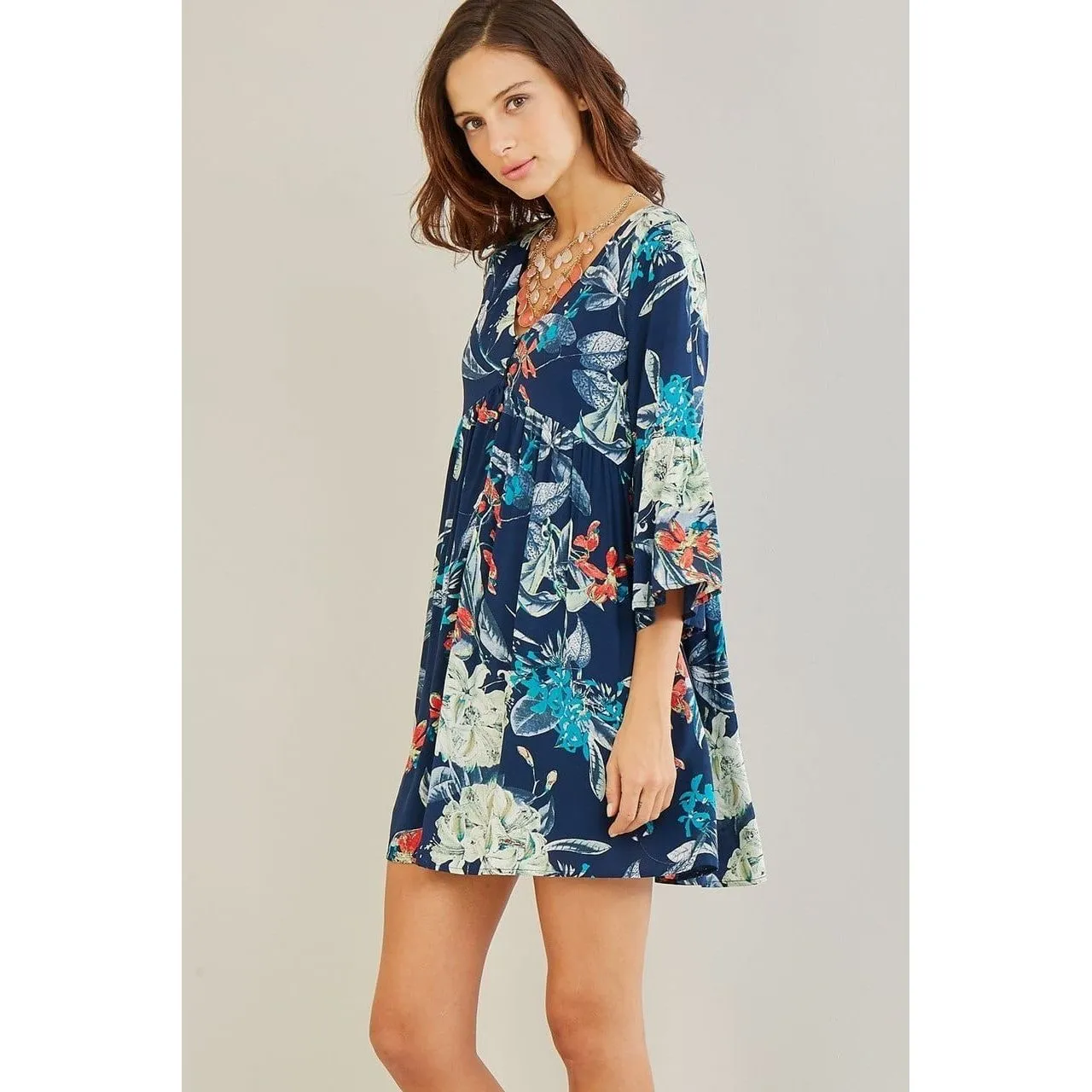 Floral Print Dress Navy