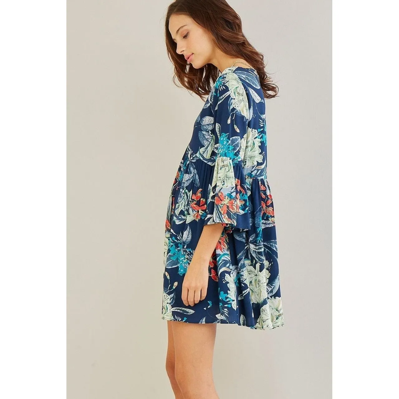 Floral Print Dress Navy