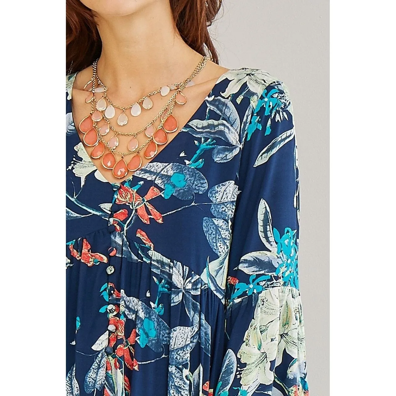 Floral Print Dress Navy