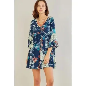 Floral Print Dress Navy