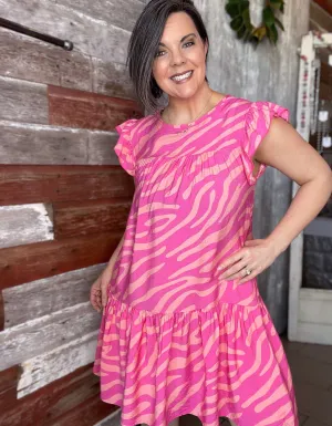 Fuchsia Zebra Print Dress
