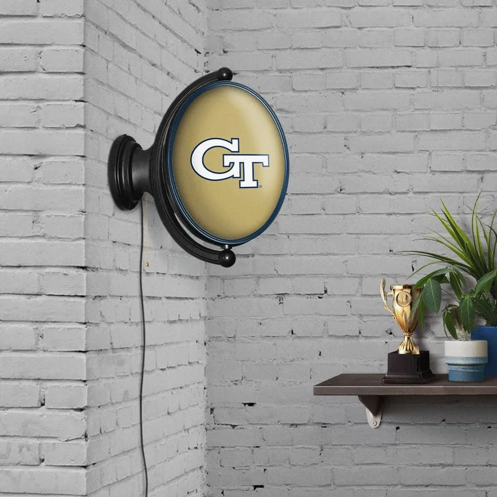 Georgia Tech Yellow Jackets: Original Oval Rotating Lighted Wall Sign