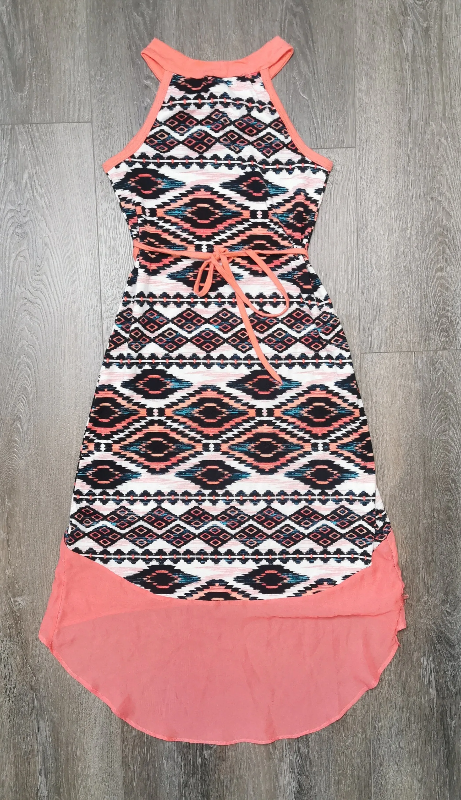 GIRL SIZE 8 YEARS - PAPER DOLL, High/Low Summer Dress EUC B38