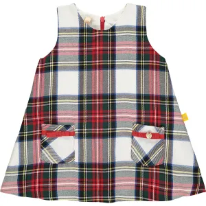 Girls Check Cotton Twill Dress