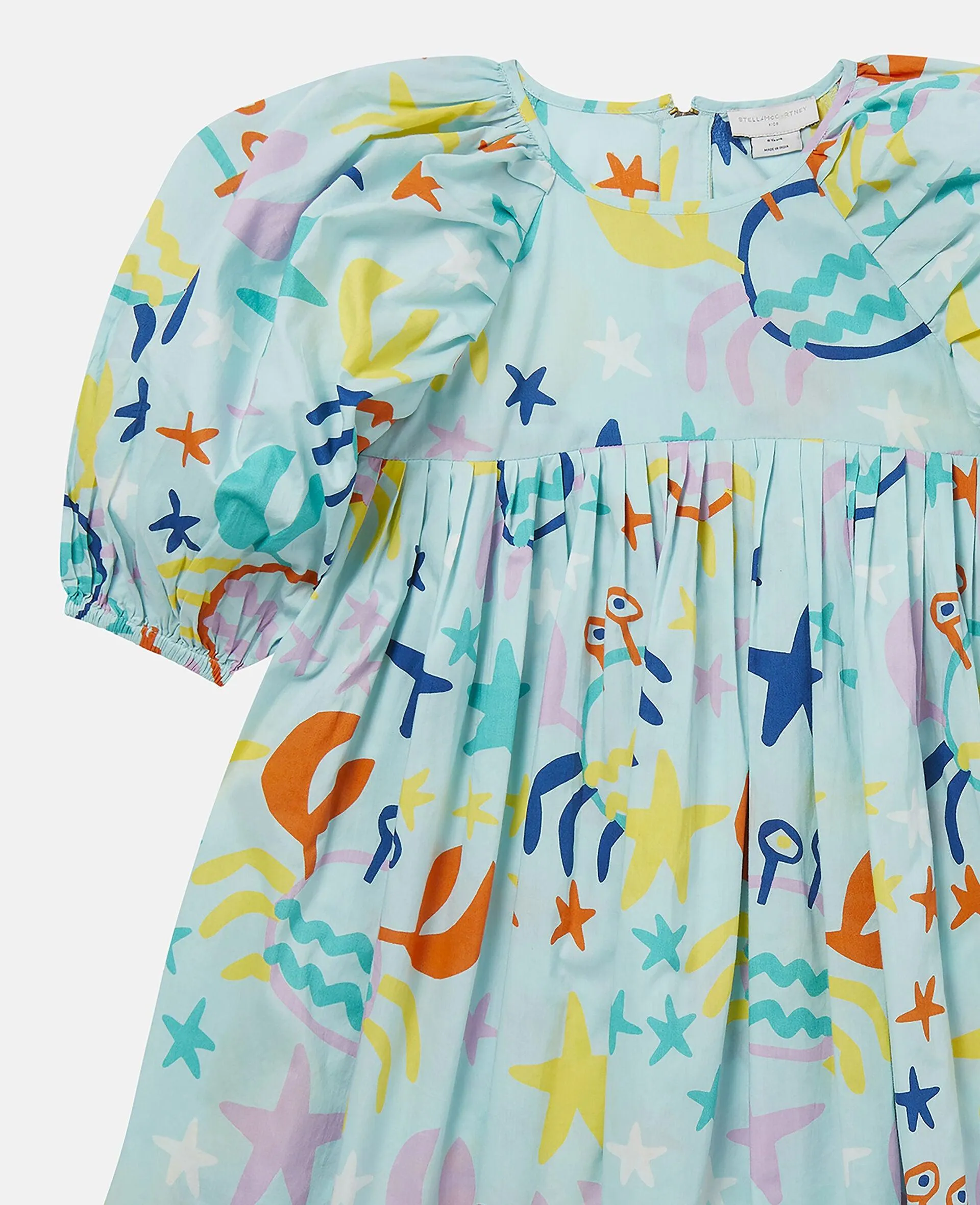 Girls Green Print Voile Dress