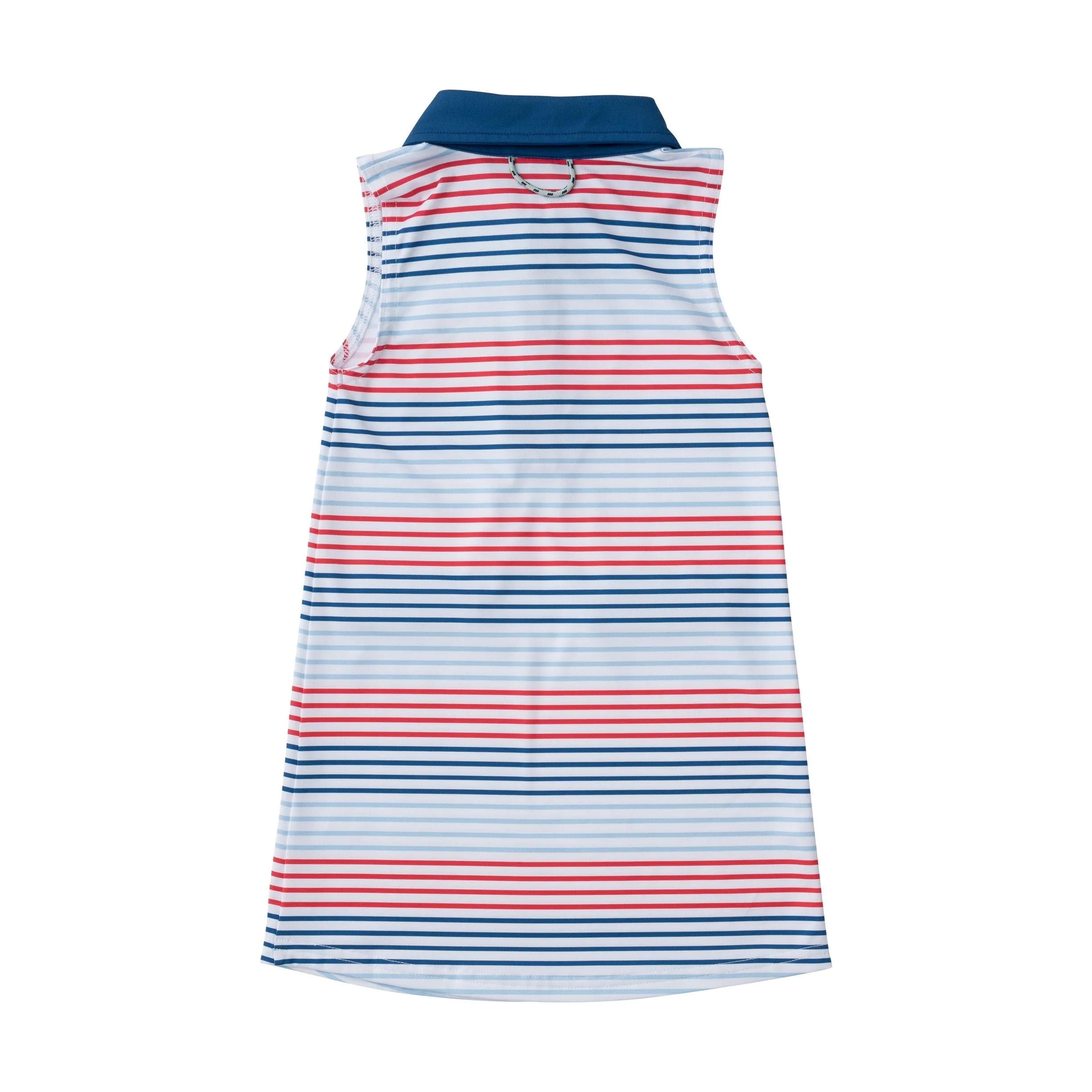 Girls' Sleeveless Pro Performance Polo Dress in American Stripe