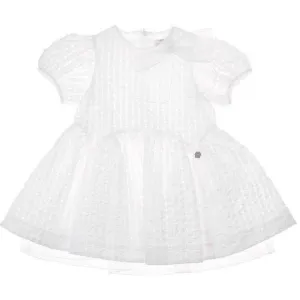 Girls White Dress with bow