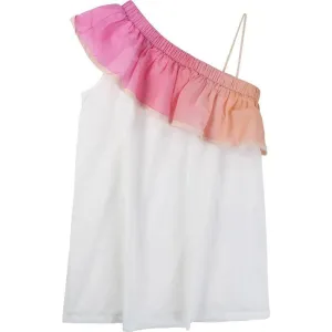 Girls White Frill Dress
