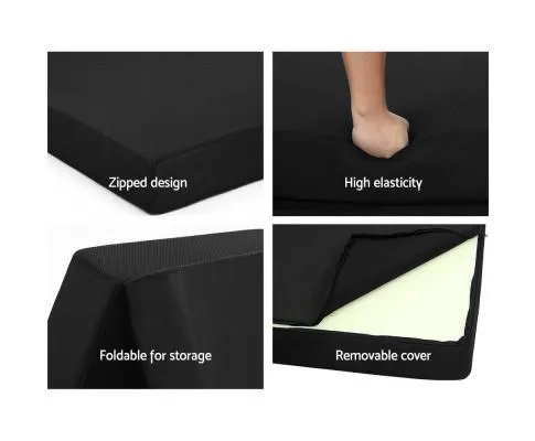 Giselle Bedding Folding Foam Mattress Portable Double Sofa Bed Mat Air Mesh Fabric Black