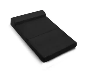 Giselle Bedding Folding Foam Mattress Portable Double Sofa Bed Mat Air Mesh Fabric Black