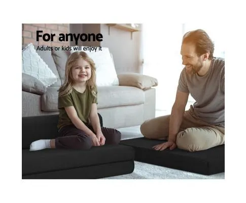 Giselle Bedding Folding Foam Mattress Portable Double Sofa Bed Mat Air Mesh Fabric Black