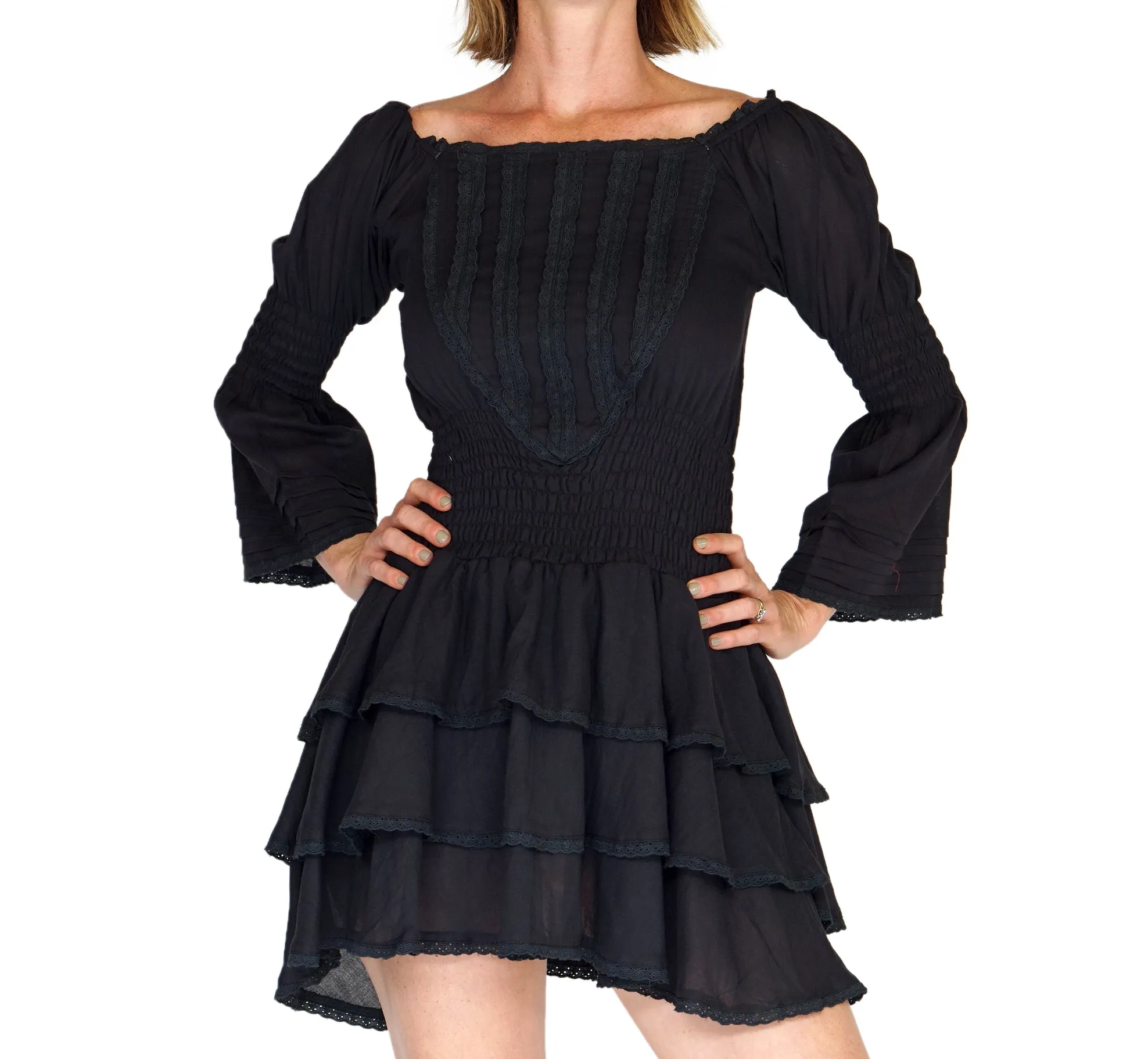 'Grace' Wench, Renaissance, Steampunk Dress - Black
