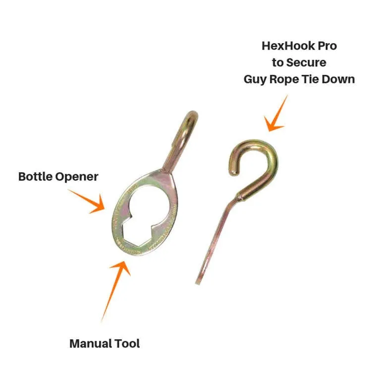 GROUNDGRABBA PRO KIT - 2 Stakes   2 Hexhooks