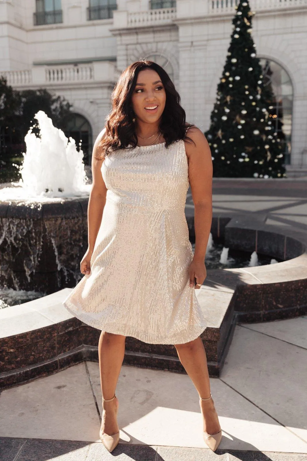Hazel Blues® | Disco Queen Dress in Gold