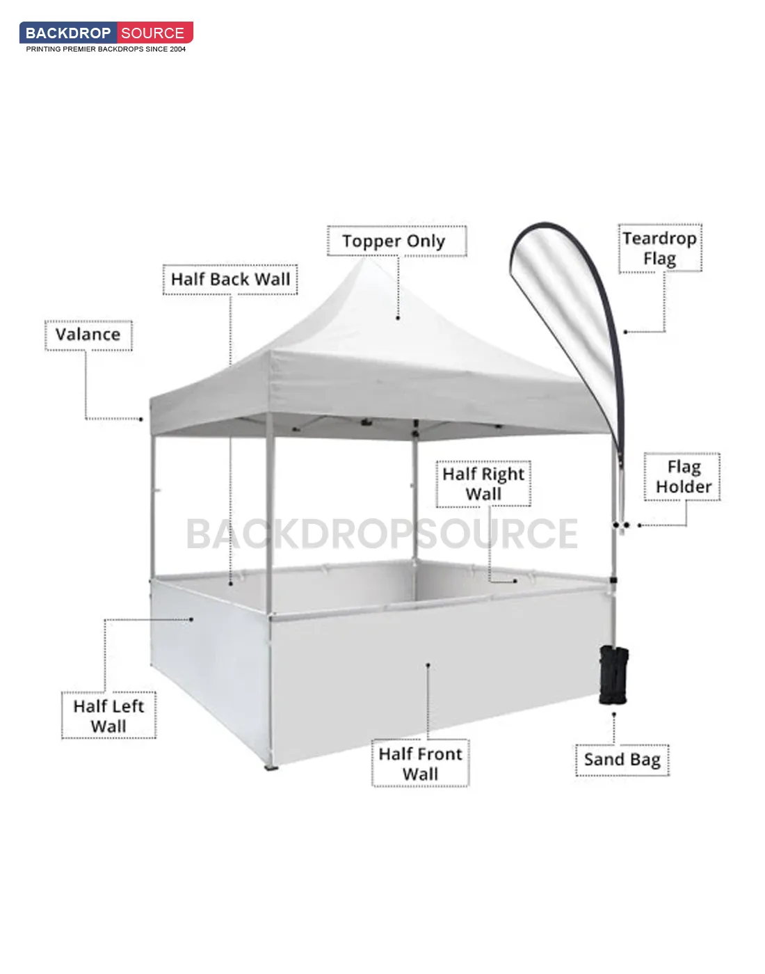 Heavy Duty Custom Canopy Tent (2m W x 3m H)