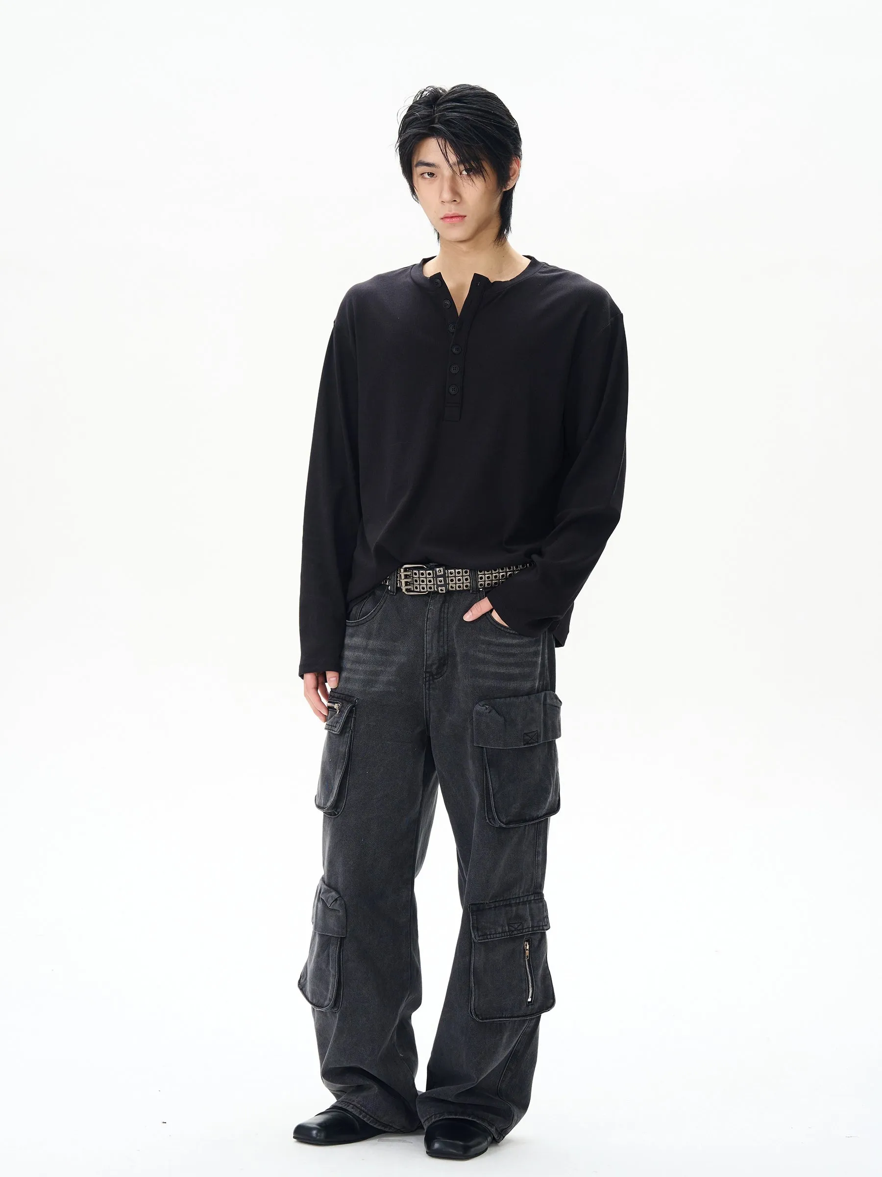 Henry Collar Long-Sleeve Pullover