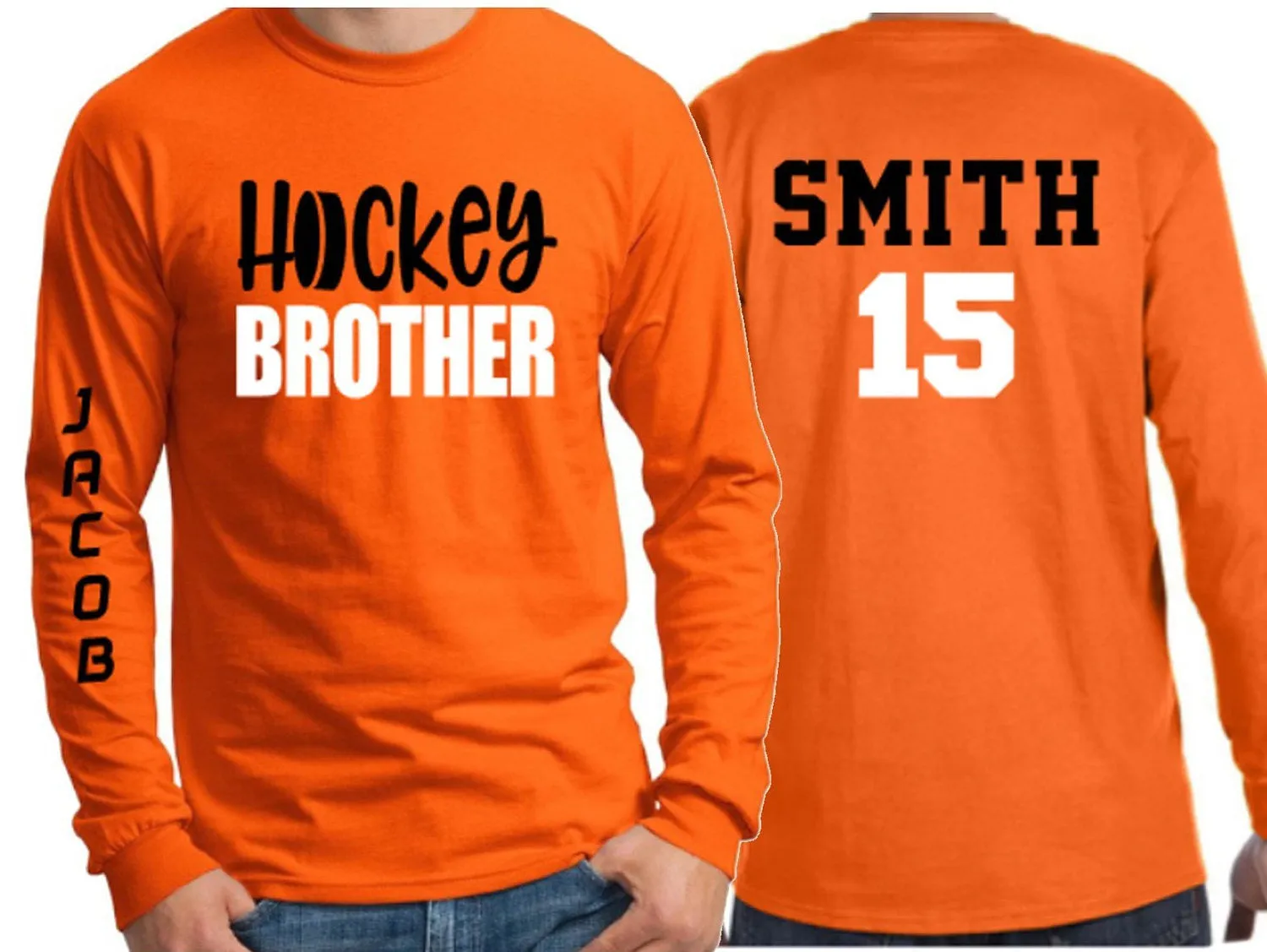 Hockey  Shirt | Hockey Brother | Hockey  Long Sleeve Shirt | Customize Team & Colors