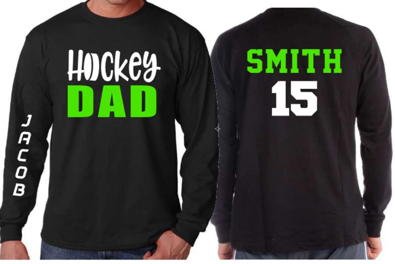 Hockey Shirt | Hockey Dad Shirt | Hockey  Long Sleeve Shirt | Hockey Shirt | Hockey Spirit Wear | Customize Team & Colors
