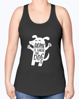 Home where dog - Ladies Racerback Tank