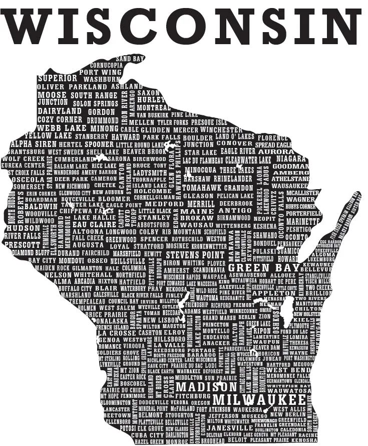 Hometown Wisconsin Long Sleeve Tee Shirt- Red/Midnight Navy