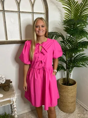 Hot Pink Bow Dress