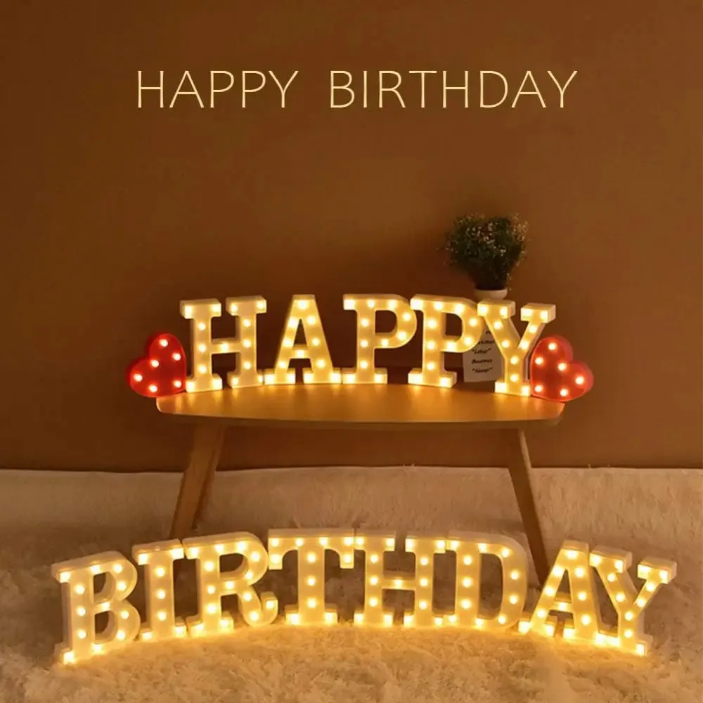Illuminated Marquee Letters Happy Birthday Sign