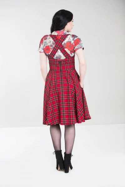Irvine Pinafore Dress - Red Plaid -