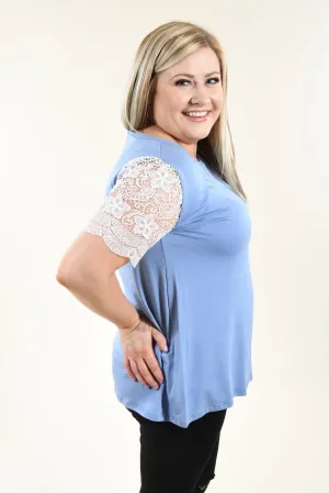It's All Cool Detail Sleeve Top ~ Blue