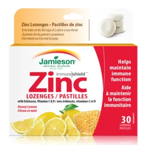 Jamieson Zinc Lozenges with Echinacea, Vitamin C & D - Honey Lemon