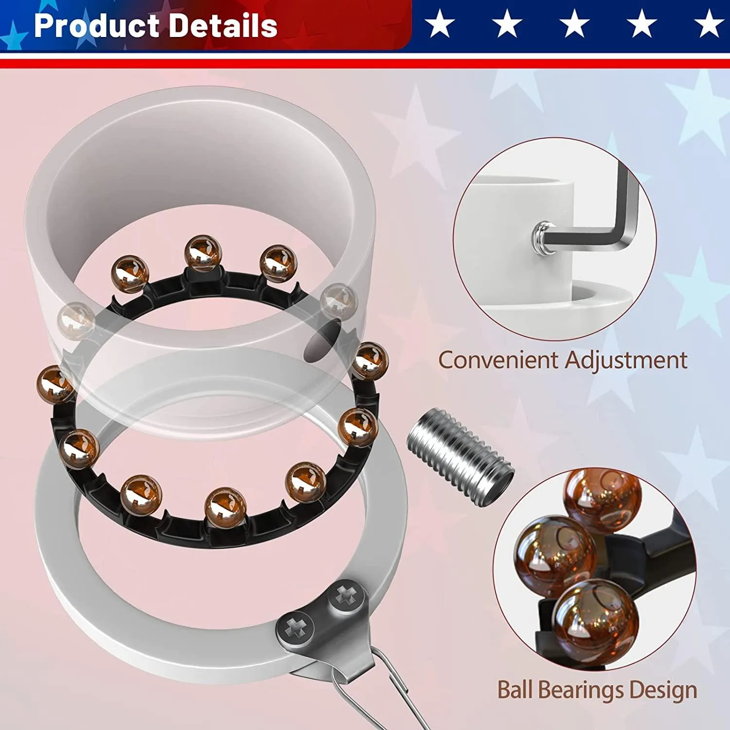 Jetlifee American Flag Pole Kit - 6FT 5 Section Flag Pole|american flag with mounting bracket|flag pole for high winds