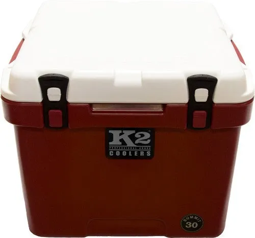 K2 Cooler Summit Series 30 Quart Series Crimson White Lis!