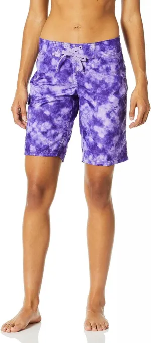 Kanu Surf Wome's Marina UPF 50  Active Swim Board Shorts Sydney Purple 2