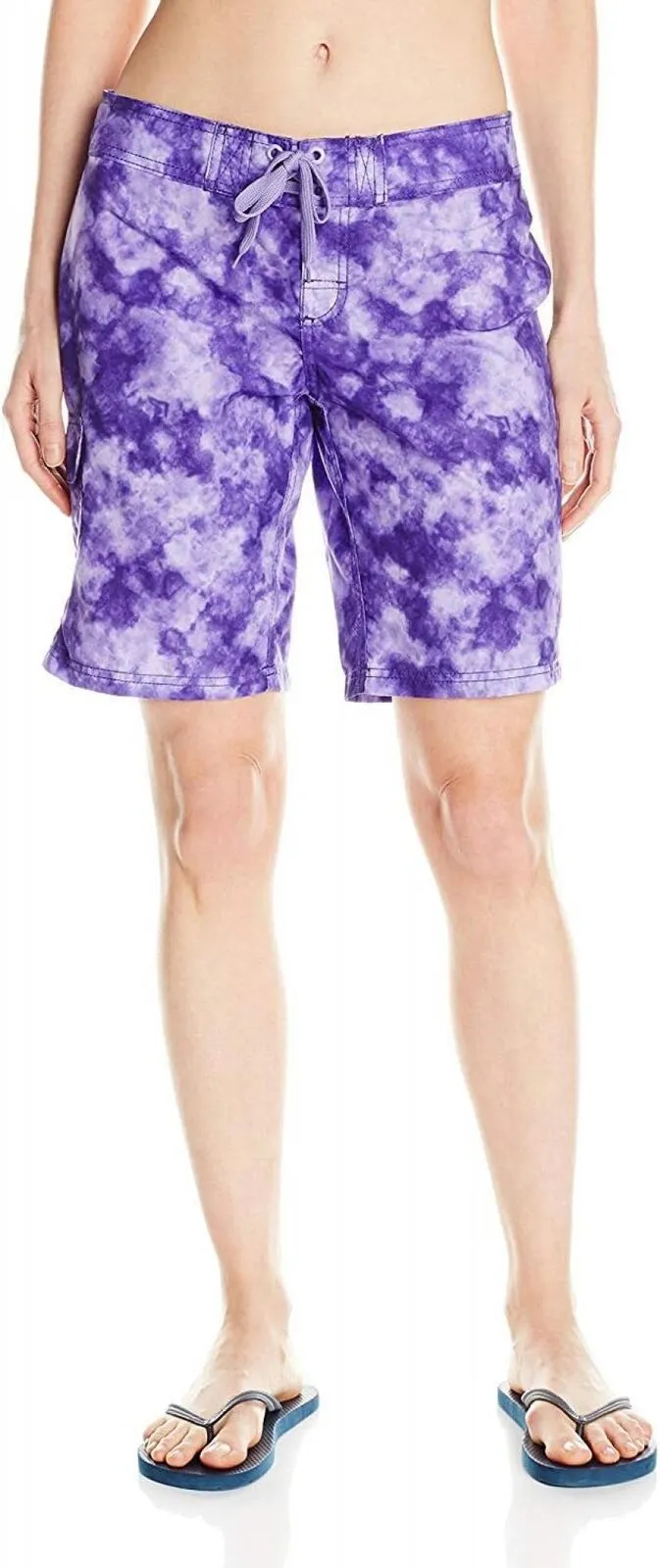 Kanu Surf Wome's Marina UPF 50  Active Swim Board Shorts Sydney Purple 2