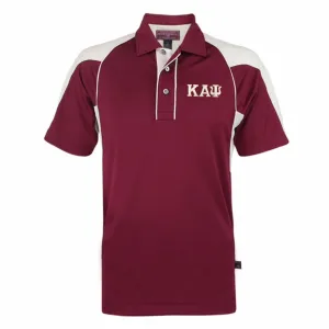 Kappa Alpha Psi Greek Letter DriFit Polo Shirt (Krimson/Cream)