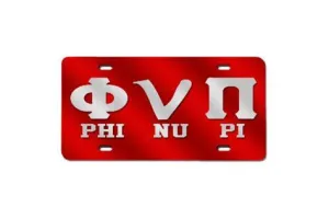 Kappa Alpha Psi Old Skool Phi Nu Pi License Plate (Red or Silver)