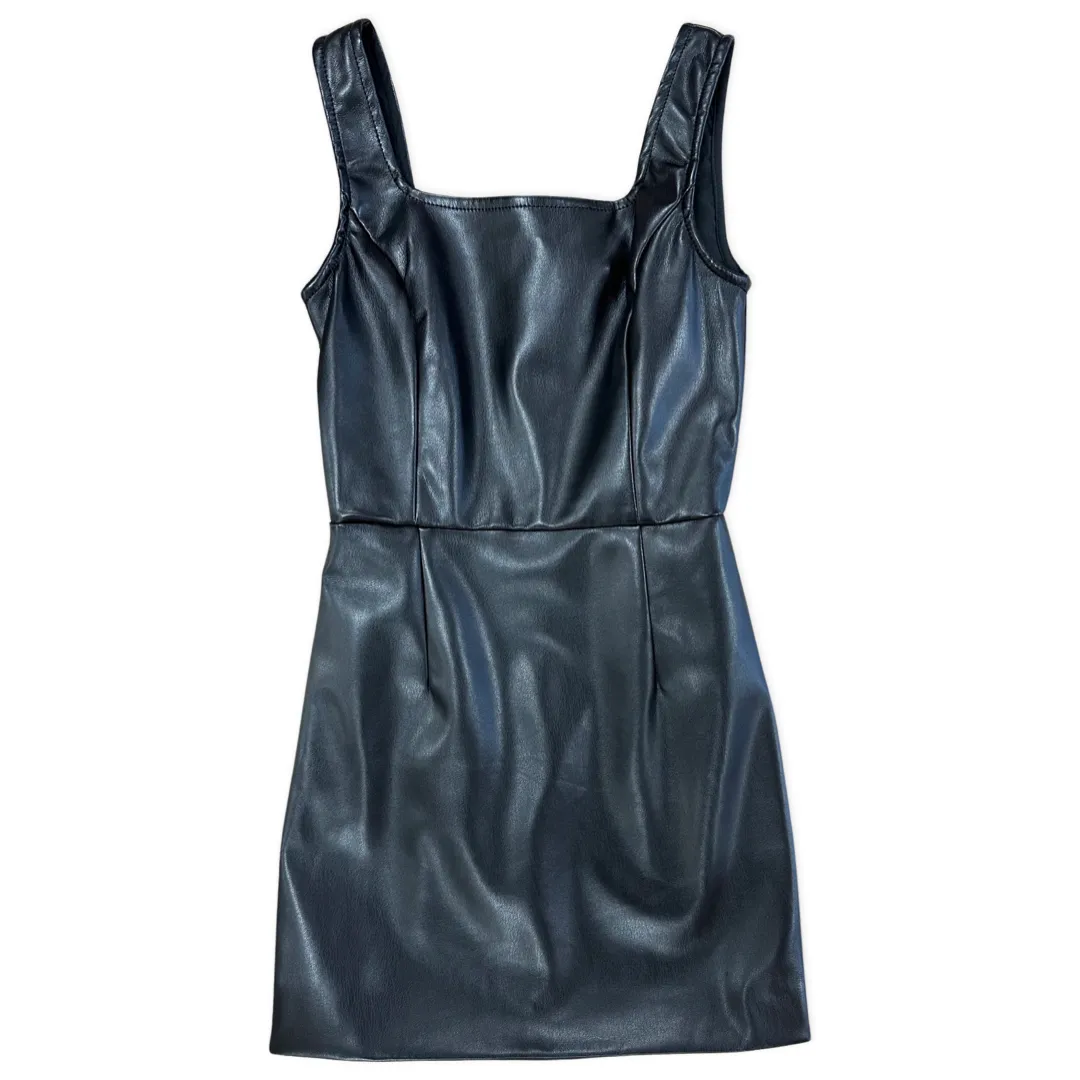 KatieJ NYC Tween Logan Vegan Leather Dress - Black